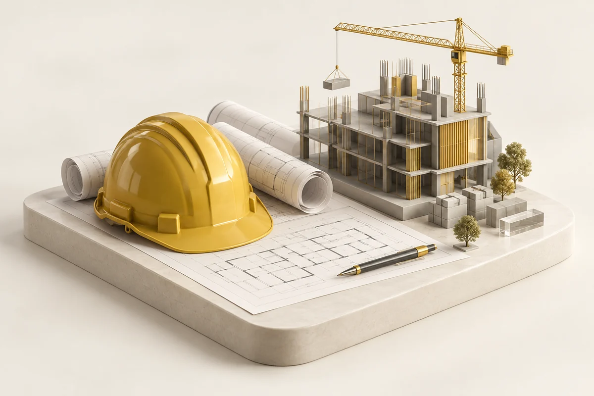 3D illustration: Engineering and construction planning
