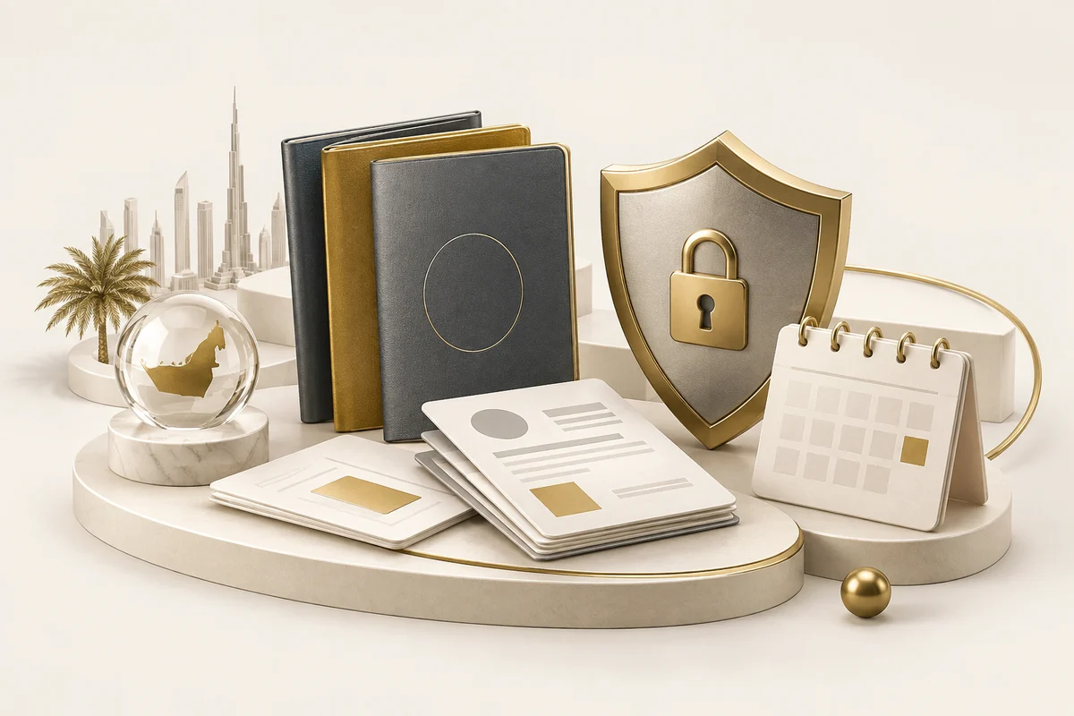 3D illustration: Secure documents and expiry calendar