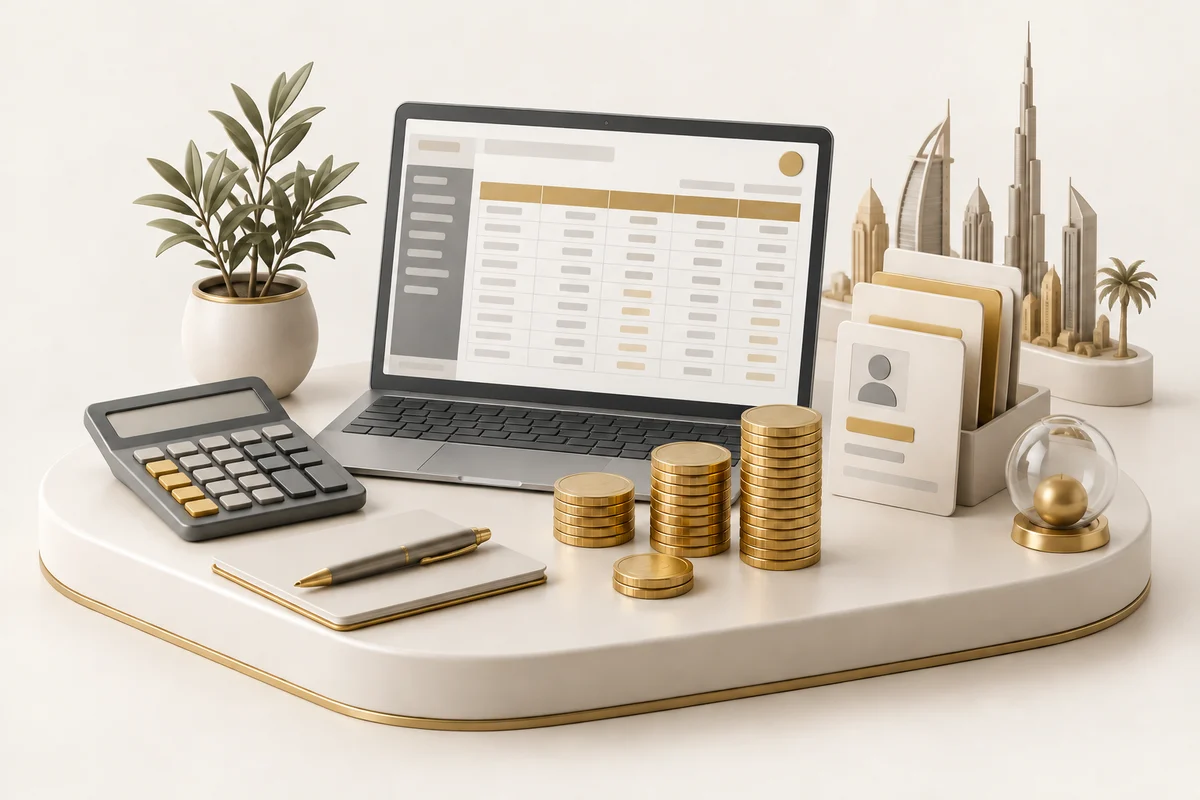 3D illustration: Payroll preparation and salary calculations