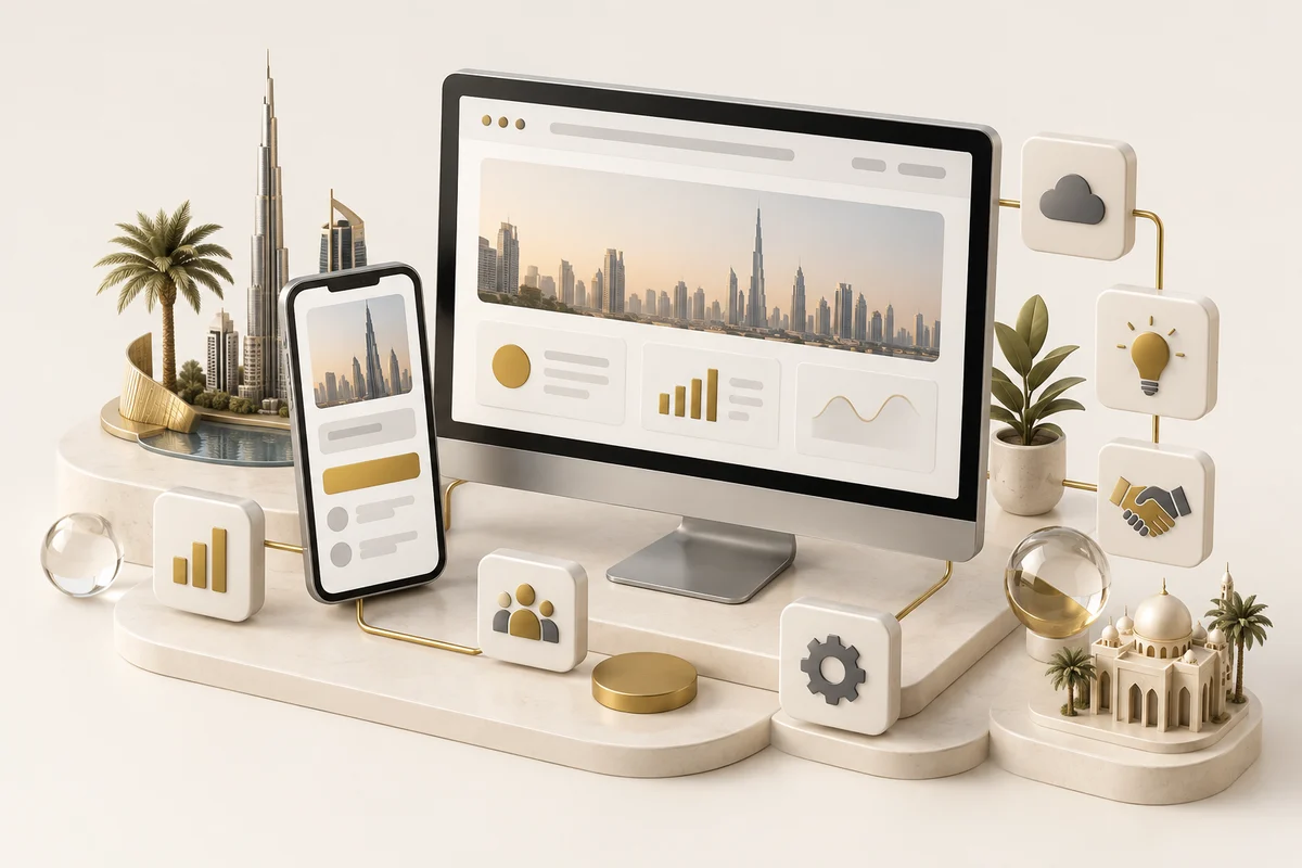 3D illustration: Connected desktop and mobile applications